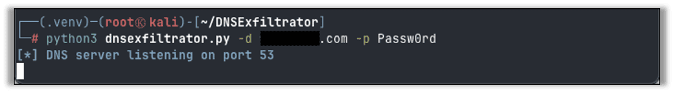 Starting the DNSExfiltrator server