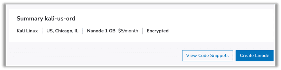 Creating Linode instance
