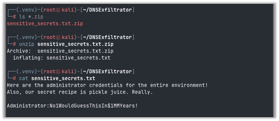 Unzip and read the file
