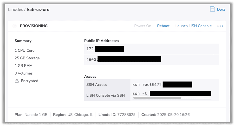 Save the IP address of your instance