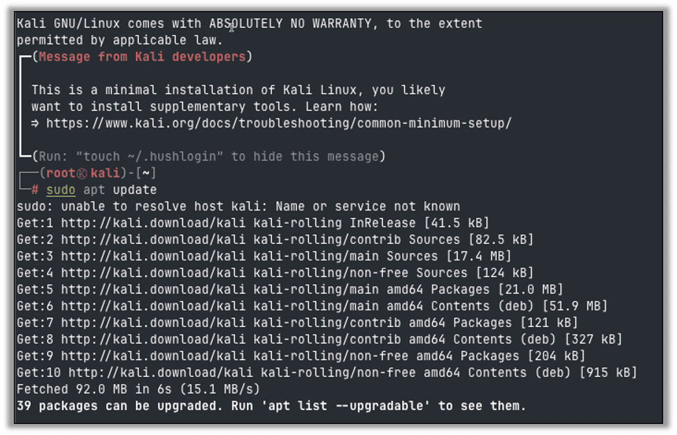 SSH into your instance and run updates