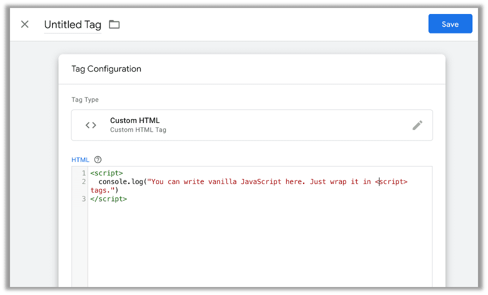 Add whatever custom code you like