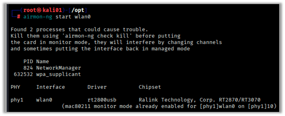 airmon-ng start