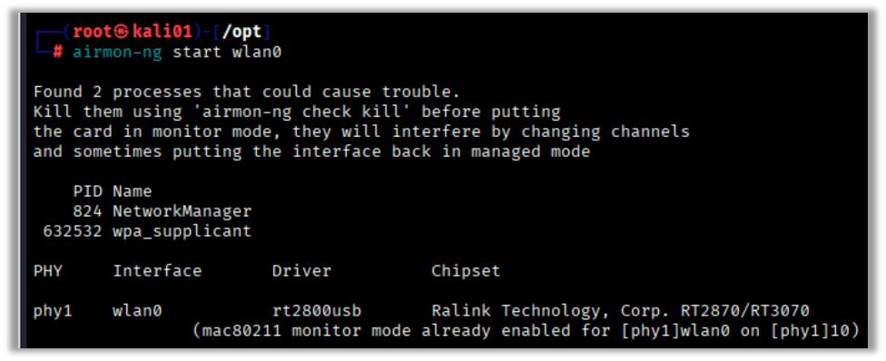 airmon-ng start