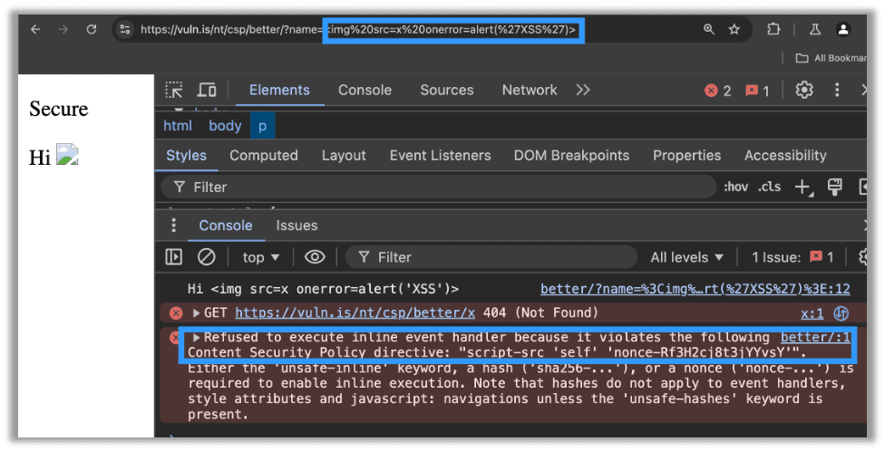 A minimal CSP which causes this attack to be blocked. 