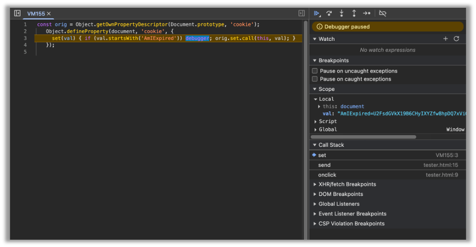 Debugger Paused on Our Code