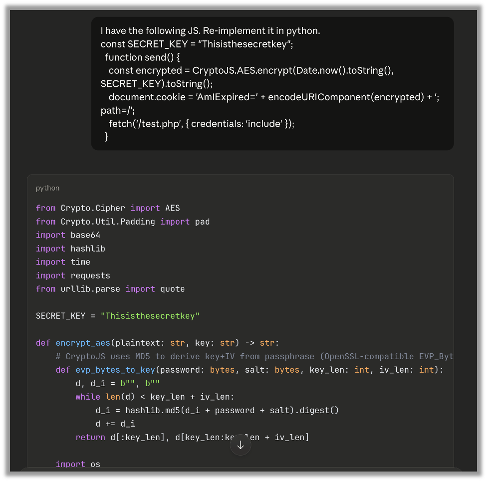 AI Command and Results