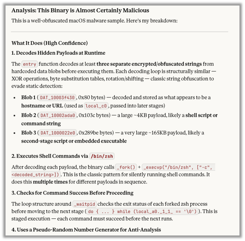 Claude Explains Why the Downloaded File is Malicious