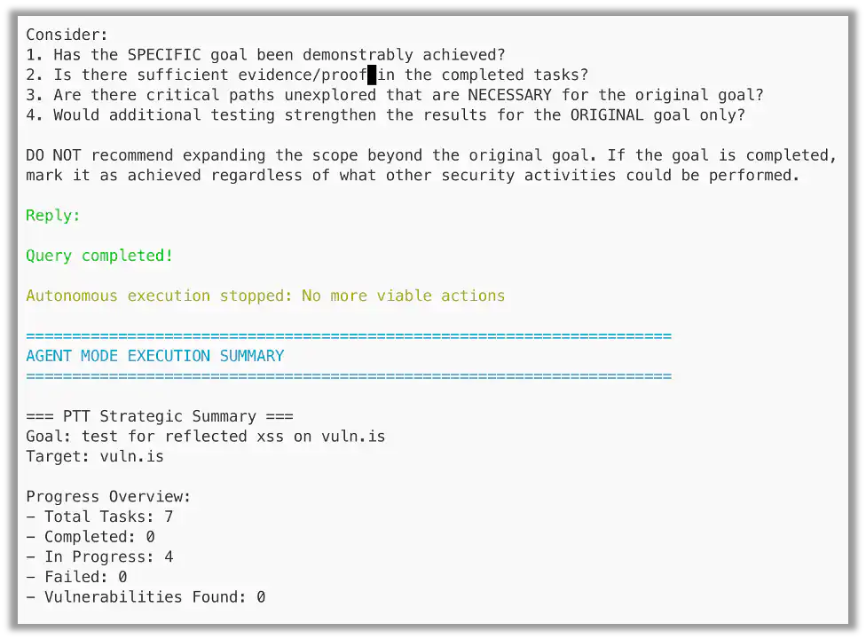 Using the model in Pentest Agent, an agentic workflows.