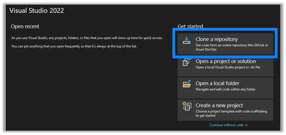 Cloning the Repository in Visual Studio