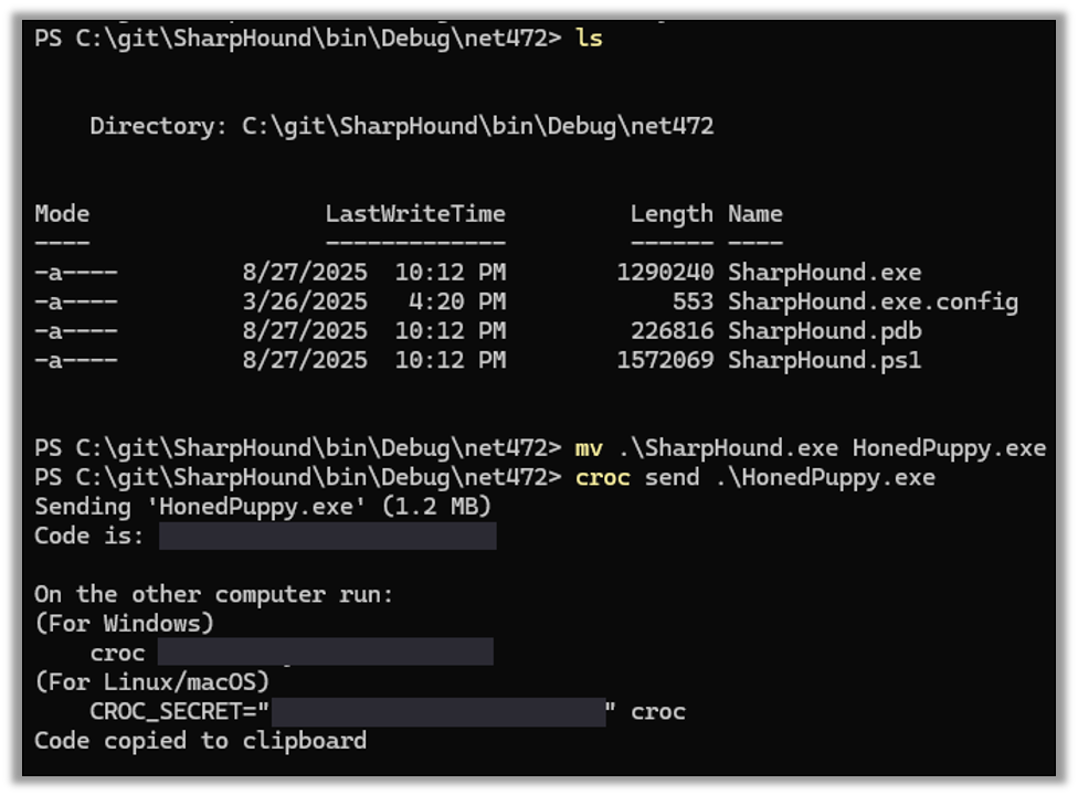 Transferring the File with Croc