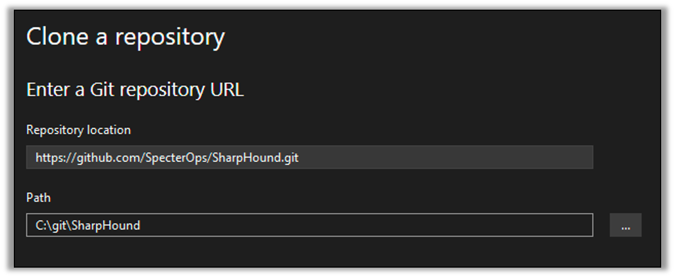 Entering the GitHub Location for the Repository to Clone
