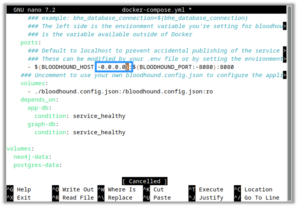 Modifying docker-compose.yaml