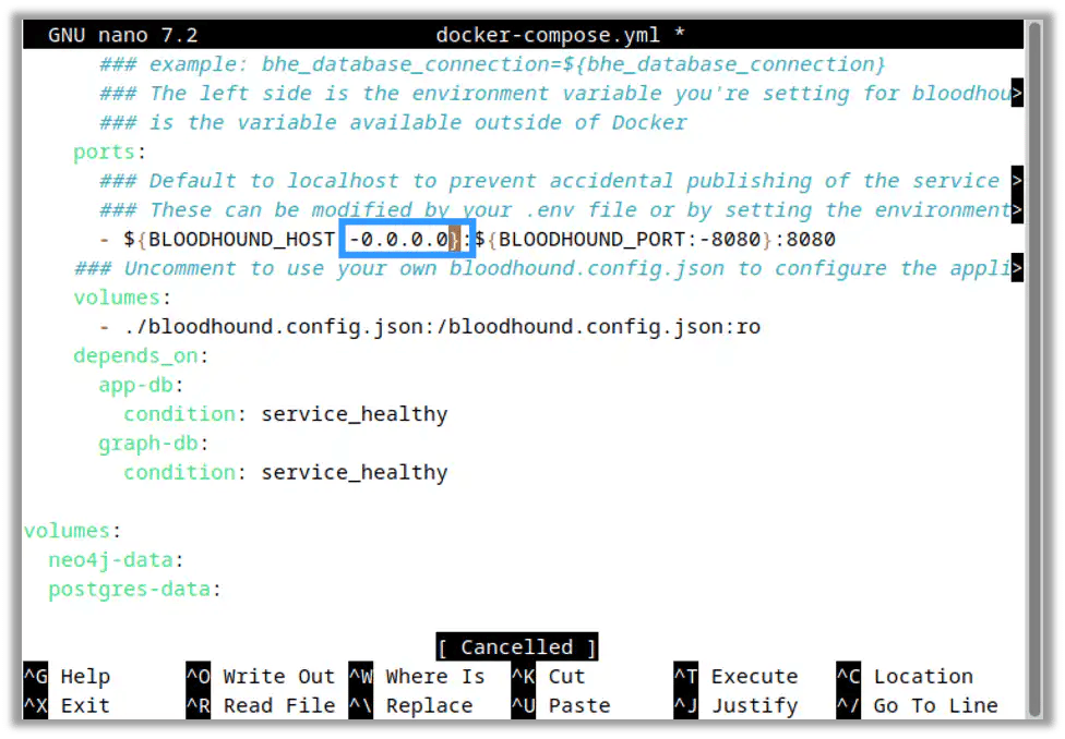 Modifying docker-compose.yaml