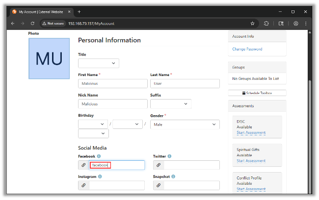 Adding a Social Media Link