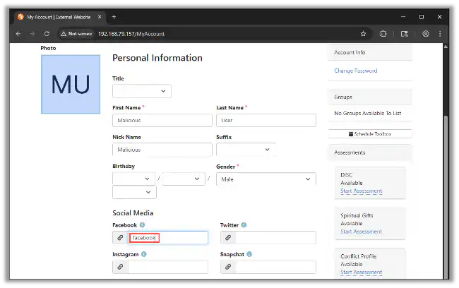 Adding a Social Media Link