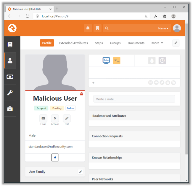 Visiting the Malicious Standard User's Profile Page as Admin Executes the Payload