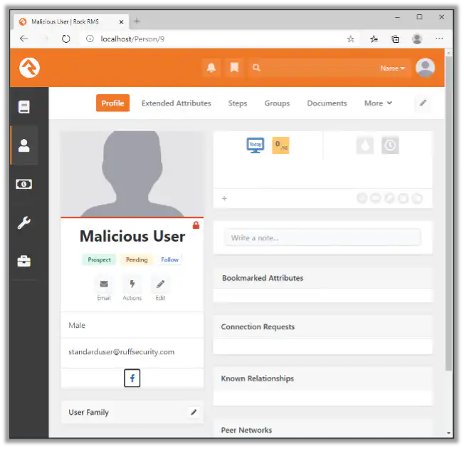Visiting the Malicious Standard User's Profile Page as Admin Executes the Payload