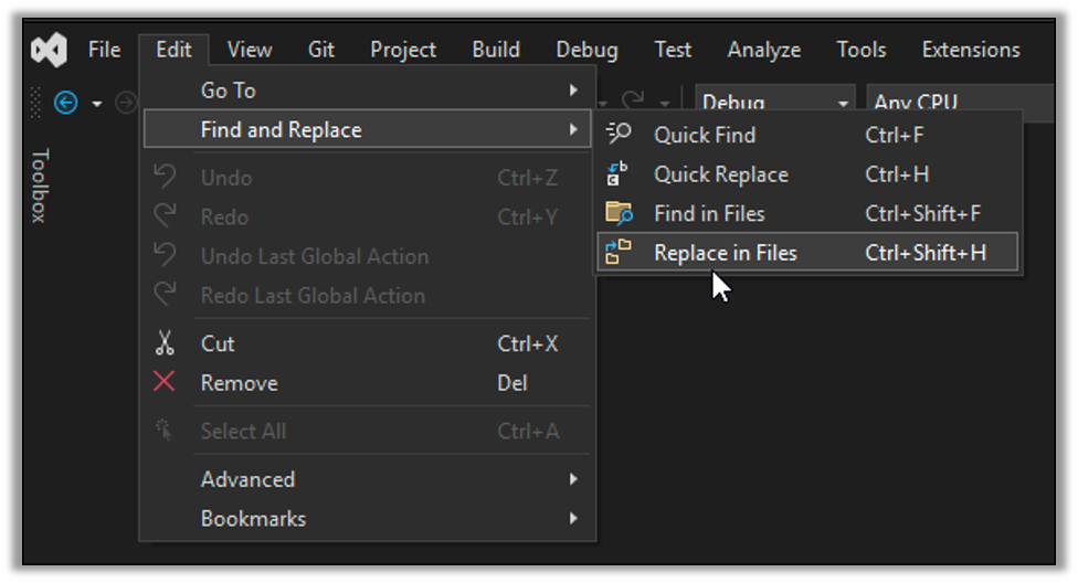 Use the Find and Replace Dialog to Change Known Malware Names