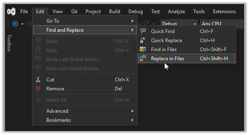 Use the Find and Replace Dialog to Change Known Malware Names