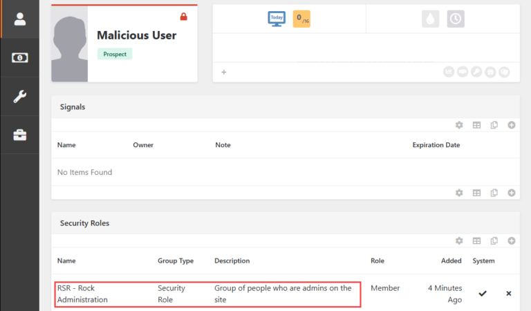 CVE-2026-36748: XSS in Rock RMS Leads to Privilege Escalation