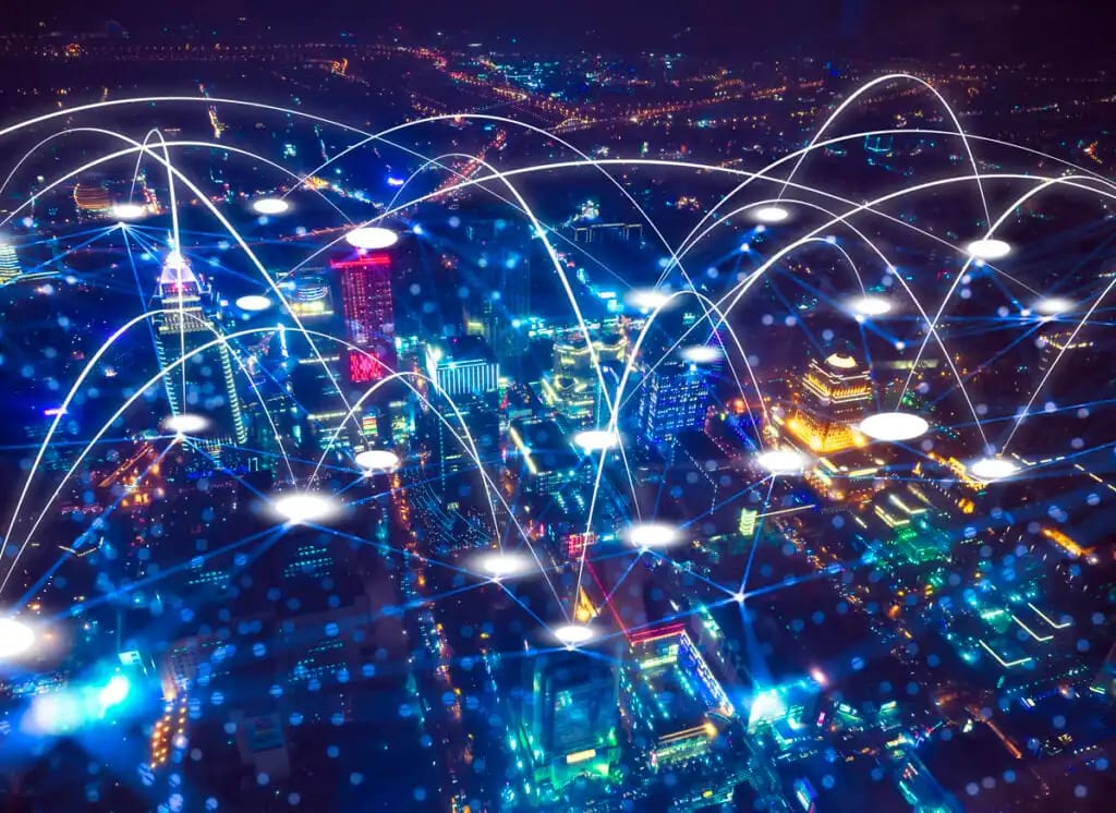 internet signals over city