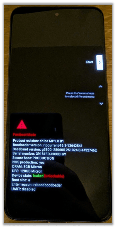 Fastboot Mode Result Screen