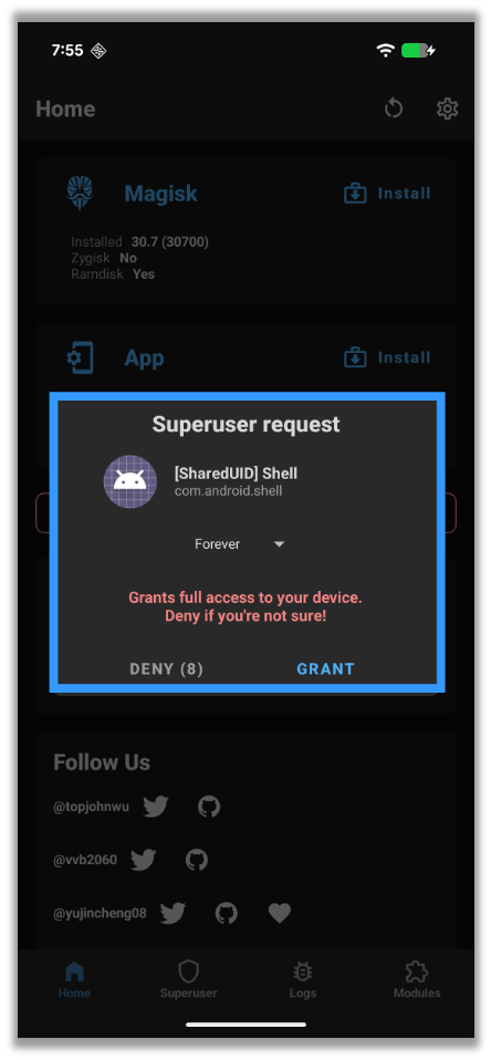 Confirmation Pop-Up on the Phone