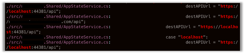 Grepping for localhost or the Internal IP Address